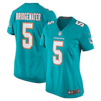 womens nike teddy bridgewater aqua miami dolphins game jerse